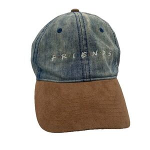 Friends TV Show Denim Baseball Cap Hat Adjustable Faux Suede Brim OSFM